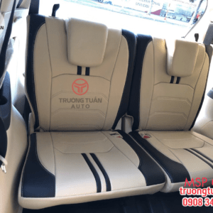 Bộ áo ghế ô tô 129a màu kem kết hợp nét đen