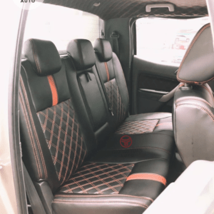 Bộ áo ghế ô tô cao cấp da đen phối cam