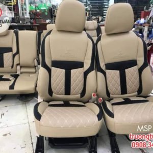 Bộ áo ghế ô tô màu kem nhạt cho xe Mitsubishi 205