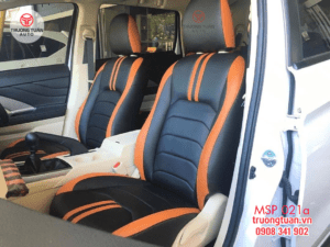 Bộ áo ghế da cao cấp xe Xpander màu đen phối cam 21