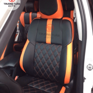 Bộ áo ghế da cao cấp xe Xpander màu đen phối cam 021