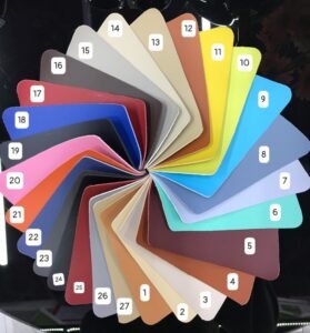 Bảng màu da nappa bọc ghế da ô tô