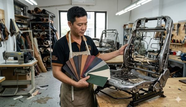 Mẫu da bọc ghế ô tô đa dạng màu sắc và chất liệu