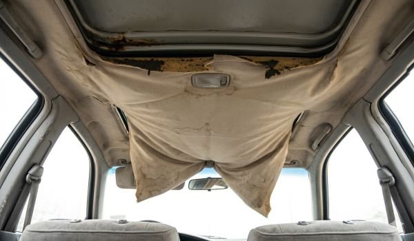 Trần nỉ xe hơi bị xệ, lùng bùng lòa xòa xuống khoang lái