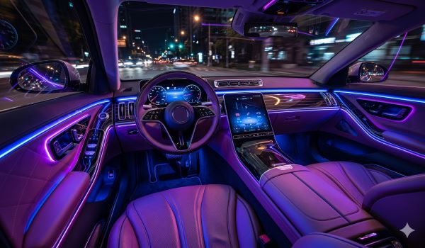 Không gian nội thất ô tô lung linh, sang trọng với dải đèn LED viền Ambient Light